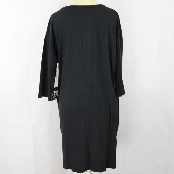 BOY MEETS GIRL. Cotton Embroidered-Logo Slit Dress - Picture 6 of 6